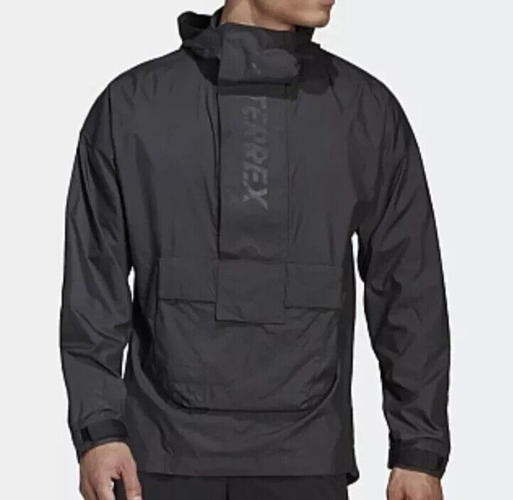 Adidas Men NWT Black Made To Be Remade Terrex Windbreaker Anorak Jacket L Hiking